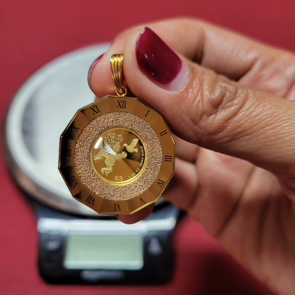 2 sided Japan Gold Pendant